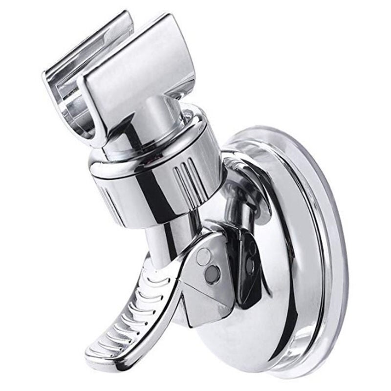 foto del prodotto zvd 2pcs strong suction cup shower holder base bathroom shower head fixed wall socket shower head plastic electroplating wall shelf