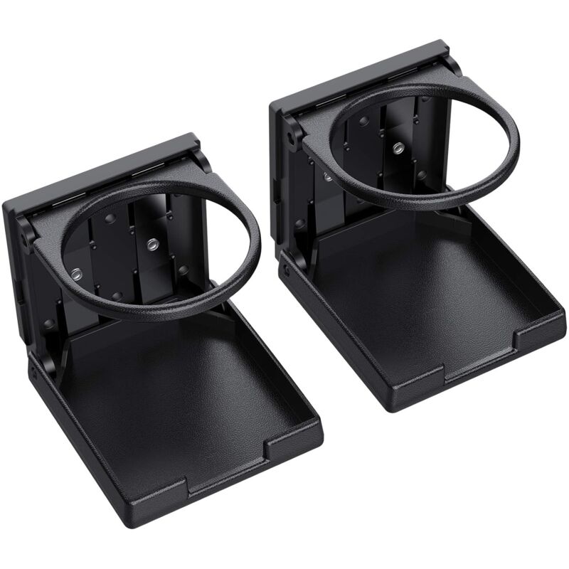 foto del prodotto zvd 2pcs universal adjustable folding cup cup holder black car drink holder cans waterproof plastic holders portable 7.5cm diameter for car truck