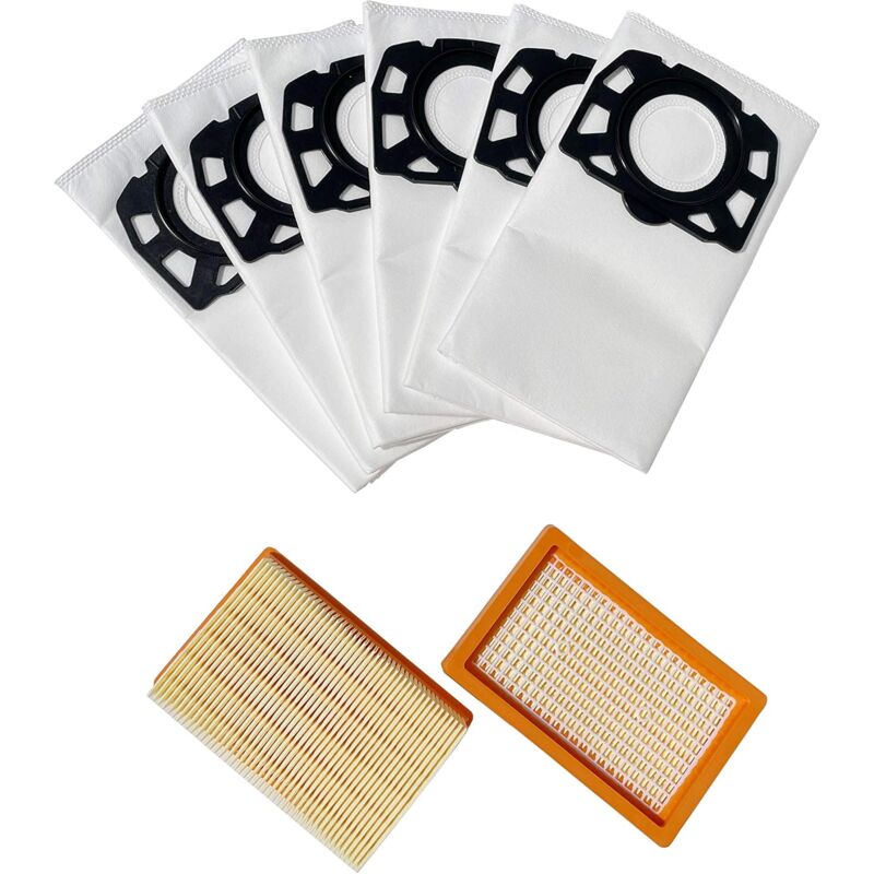foto del prodotto zvd 2x filter and 6x bag for karcher wd4 wd5 p 2.863 006.0 wd5p wd6 premuim wd6 p mv4 mv5 mv6 2.863 005.0 vacuum cleaner bags bag accessories