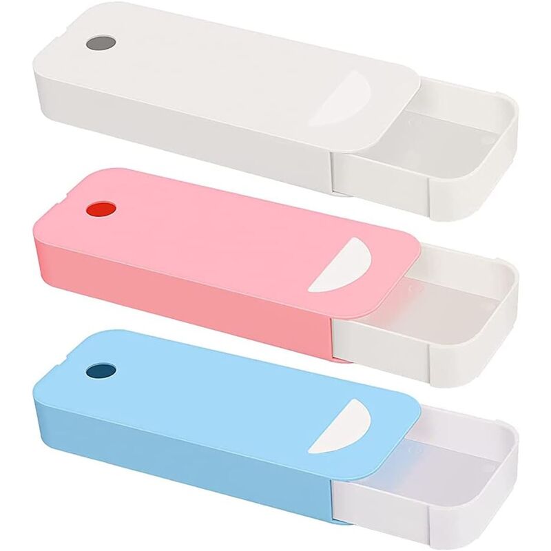 foto del prodotto zvd 3 hidden locker drawers, invisible storage box under the desk, storage under the desk, self adhesive storage box under the desk for items, 3