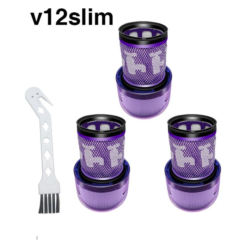 foto del prodotto zvd 3 pack 971517 01 hepa filter for dyson v12 detect slim cordless vacuum cleaner with 1 brush