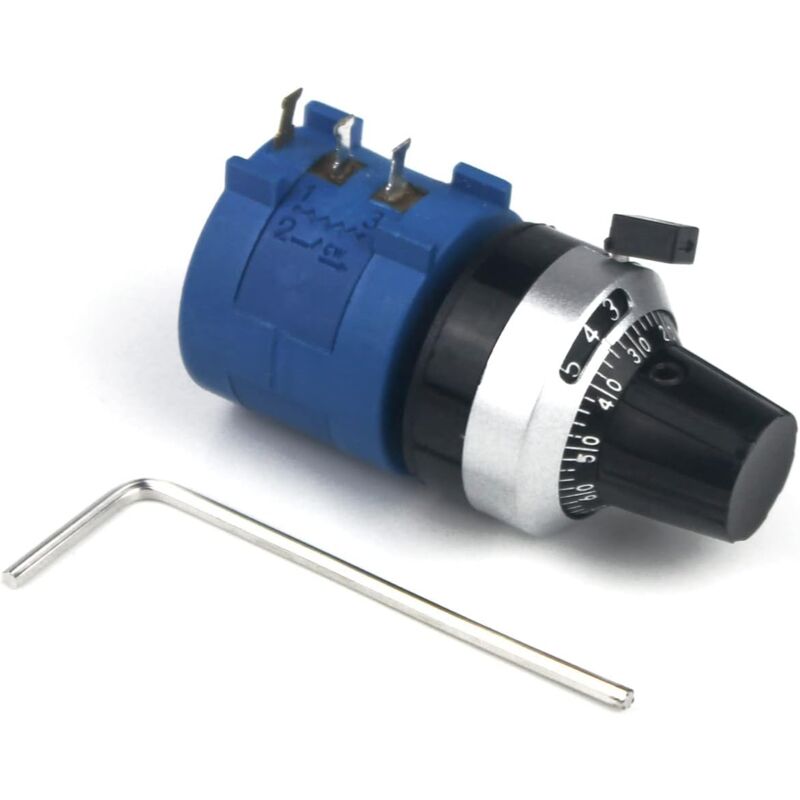 foto del prodotto zvd 3590s 2 103l 10k ohm 10 giri potenziometro rotativo di precisione a filo avvolto manopola rotativa con quadrante di conteggio della