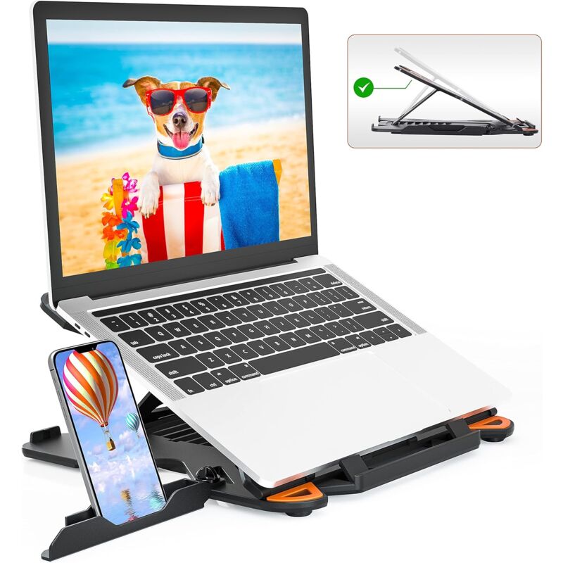foto del prodotto zvd 360 rotating base laptop stand portable laptop stand, improved bottom adjustable height, foldable laptop stand