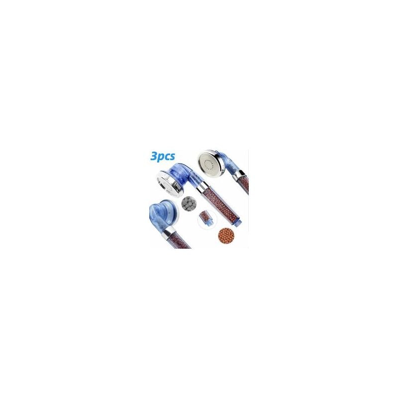 foto del prodotto zvd 3pcs soffione doccia per bagno soffione doccia ad alta pressione con tormalina minerale pressurizzata agli ioni negativi