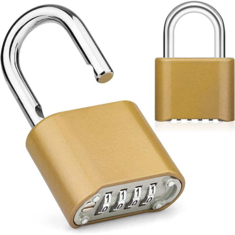 foto del prodotto zvd 4 digit combination padlock, 1 combination padlock for outdoor locker waterproof zinc alloy, for doors, schools, fences and garages