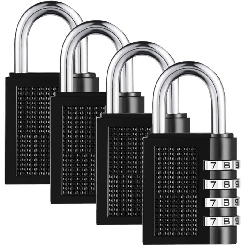 foto del prodotto zvd 4 digit combination padlock 4 pack heavy duty combination code lock for families schools businesses luggage lockers and tool box