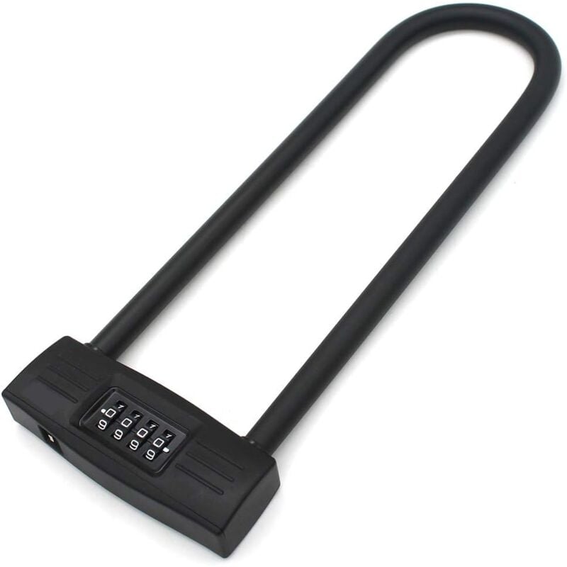 foto del prodotto zvd 4 digit u lock motorcycle lock bicycle lock lockable combination lock resettable d for bicycles lockable door . black 