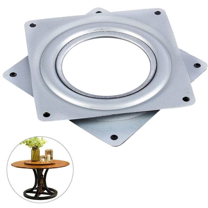 foto del prodotto zvd 4 inch square lazy susan turntable bearings galvanized steel rotating bearing swivel plate for tv rack monitor computer turntables