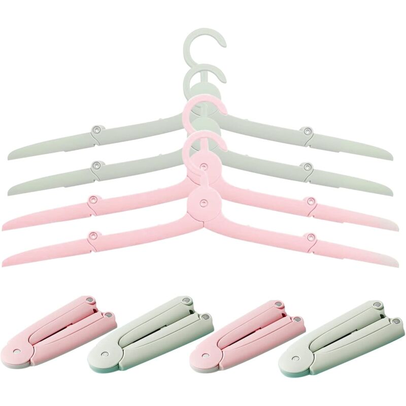 foto del prodotto zvd 4 pack foldable travel clothes hangers with 5m clothesline for outdoor travel, business trip