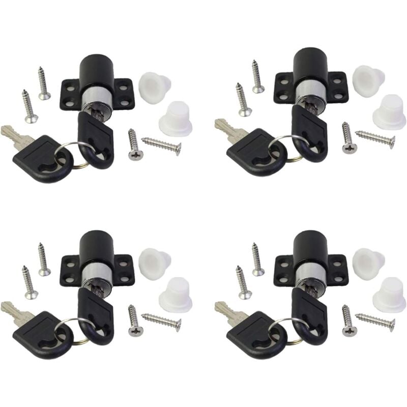 foto del prodotto zvd 4 pack window door safety lock with key, child window safety lock, sliding door lock patio cupboard bolt anti theft limit restrictor locks for