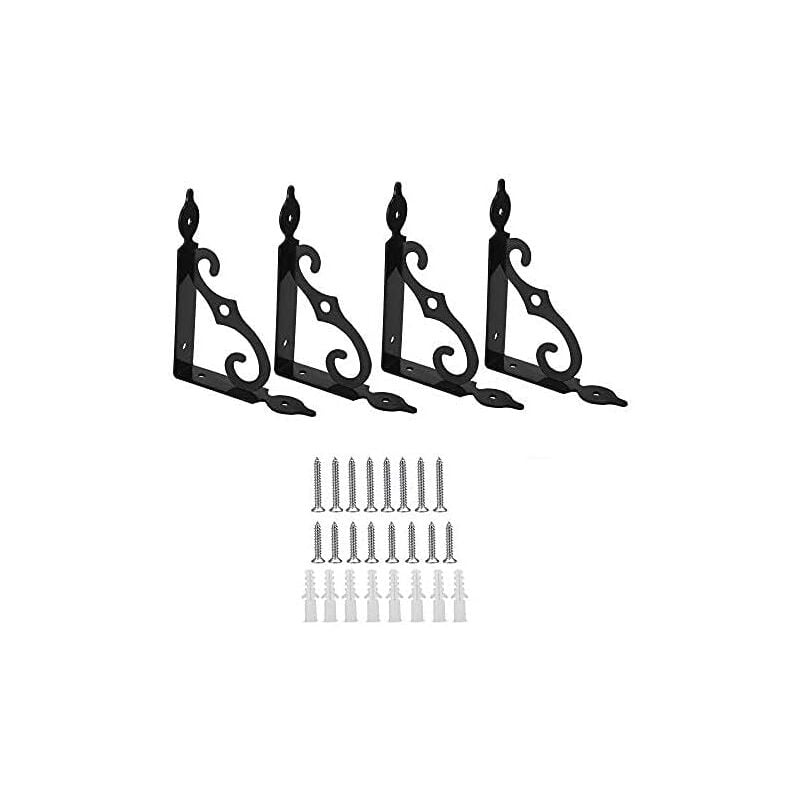 foto del prodotto zvd 4 pcs iron wall shelf bracket 90 degree triangular shelf brackets shelf fixing bracket 140 110mm heavy duty shelf brackets for kitchen workshop
