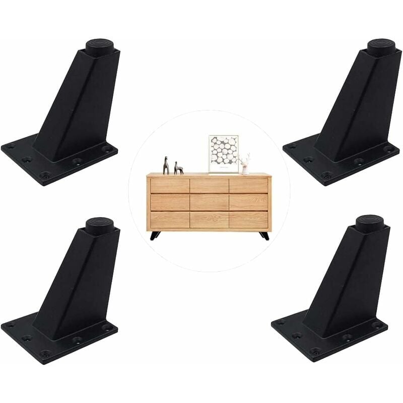 foto del prodotto zvd 4 pezzi gambe per mobili in alluminio regolabili triangolari per mobile, divano, tavolino, porta tv