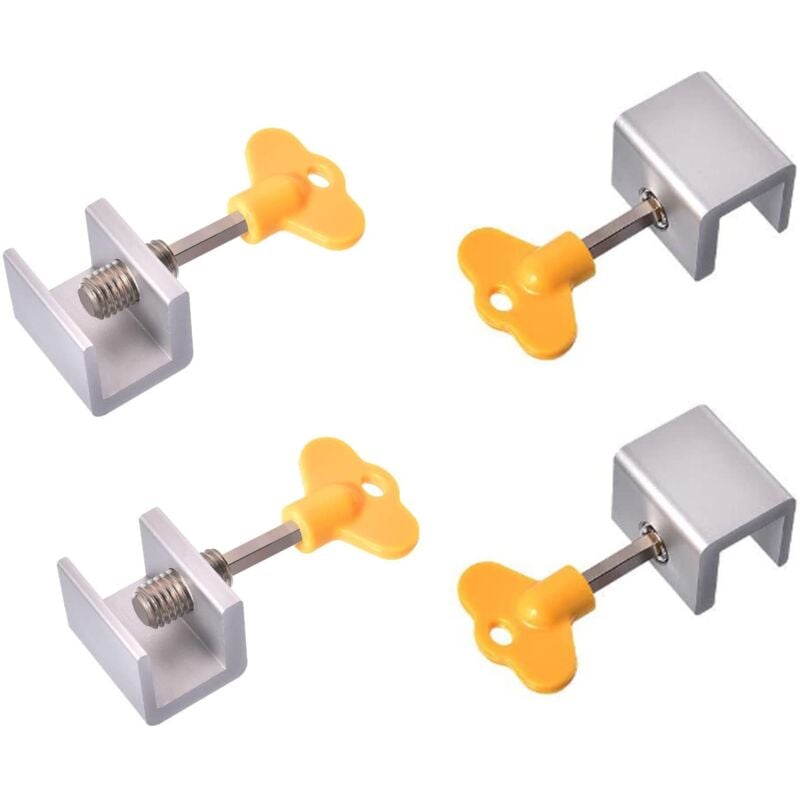 foto del prodotto zvd 4 pieces adjustable window door safety lock, aluminum alloy sliding window latches, for child safety anti theft protection