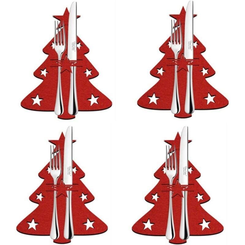 foto del prodotto zvd 4 pieces christmas tree table decoration, christmas tableware holder suitable for christmas eve kitchen table decoration