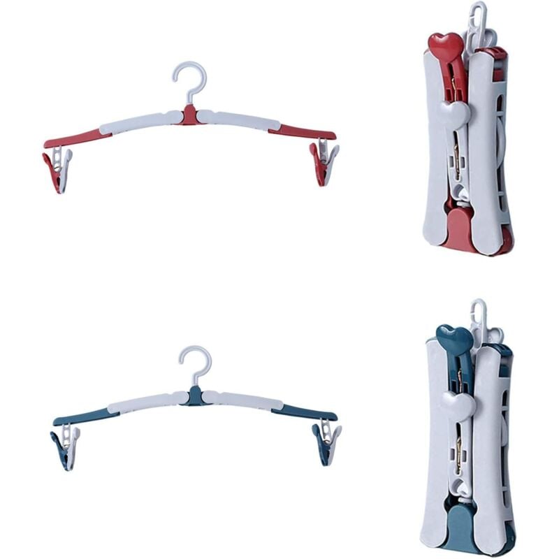foto del prodotto zvd 4 pieces foldable clothes hangers portable plastic hangers folding clothes hanger 360 swivel non slip folding hangers space saving clothes