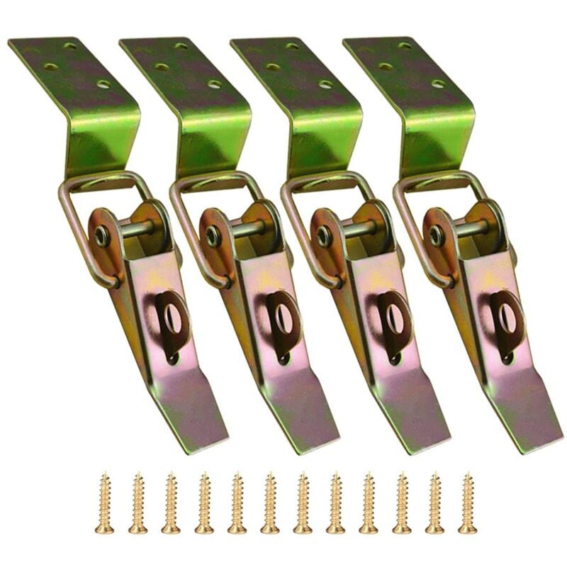foto del prodotto zvd 4 pieces lever clasp spring latch toggle latch small tension lock snap lock lever lock box lock stainless steel clasp for box case