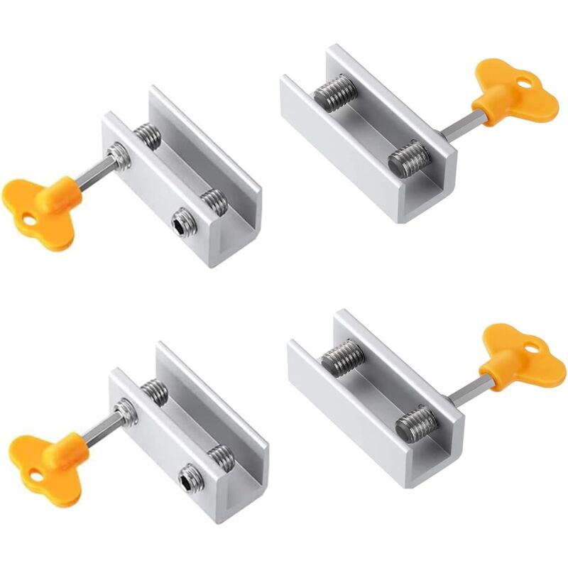 foto del prodotto zvd 4 pieces sliding window lock, adjustable child safety anti theft locks with double buckle, aluminum alloy door frame lock, for apartments, dorms