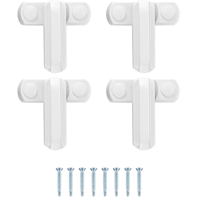 foto del prodotto zvd 4 pieces window jammer locks, sash blocker window jammer, door window restrictor security for upvc, pvc, doors, windows white