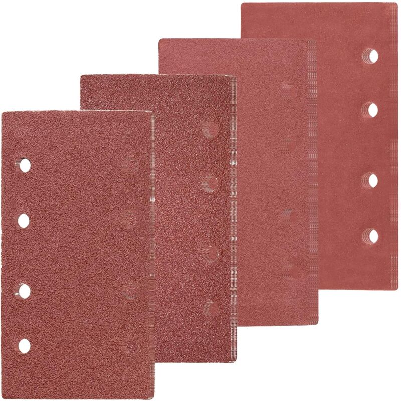 foto del prodotto zvd 40 fogli di carta vetrata 93 x 185 mm 8 fori allumina 60 80 120 240 per levigatura, lucidatura, legno e verniciatura