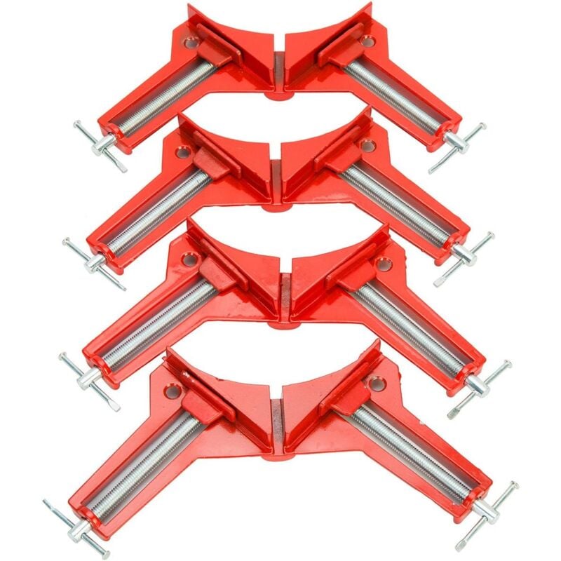 foto del prodotto zvd 4pcs 90 degree right angle clamp, diy woodworking hand tools 75mm angle clamps