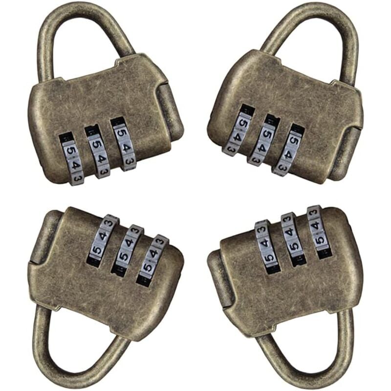 foto del prodotto zvd 4pcs combination padlock combination padlock anti theft combination padlock retro 3 digit combination padlock
