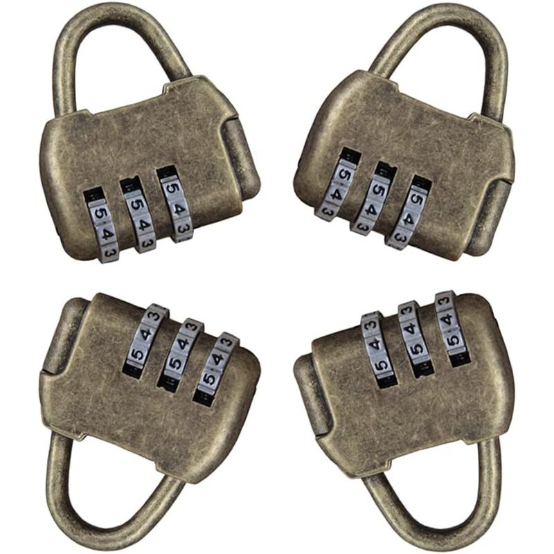 foto del prodotto zvd 4pcs combination padlock combination padlock combination padlock retro 3 digit combination lock vintage padlock outdoor door security padlock