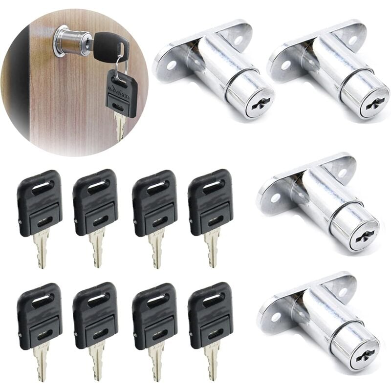 foto del prodotto zvd 4pcs zinc alloy drawer cabinet locks, sliding door cabinet locks for display cabinets, filing cabinets, drawers, cabinets, desks, furniture,