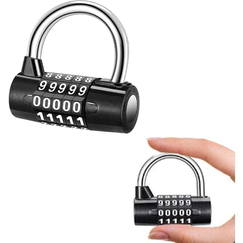 foto del prodotto zvd 5 digit combination padlock, combination lock, digital lock, easy to use and resettable, zinc alloy material, waterproof digital lock, suitable