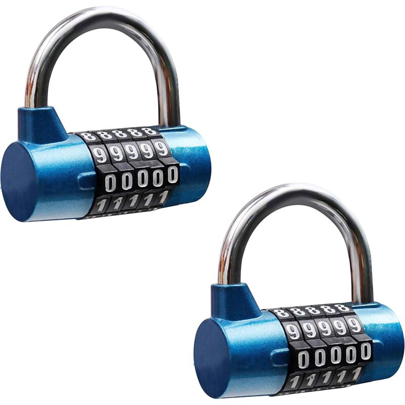 foto del prodotto zvd 5 digits combination padlock set of 2 alloy security lock 6.3x6.5cm for gates, bicycles, lockers, suitcases, backpacks, barriers and