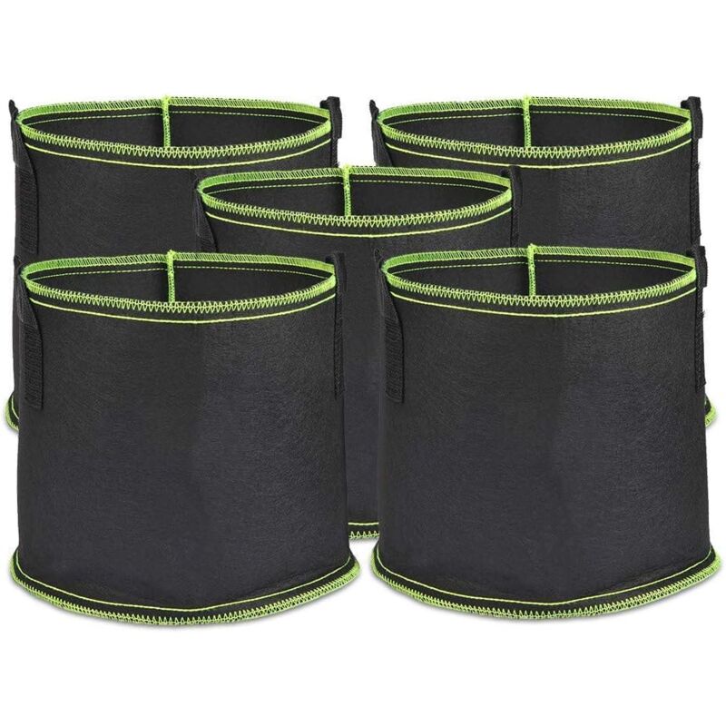 foto del prodotto zvd 5pcs gallon non woven plant bag 17.7 liter reusable plant grow bag potato bag handled plant bag for potatoes, tomatoes and strawberries