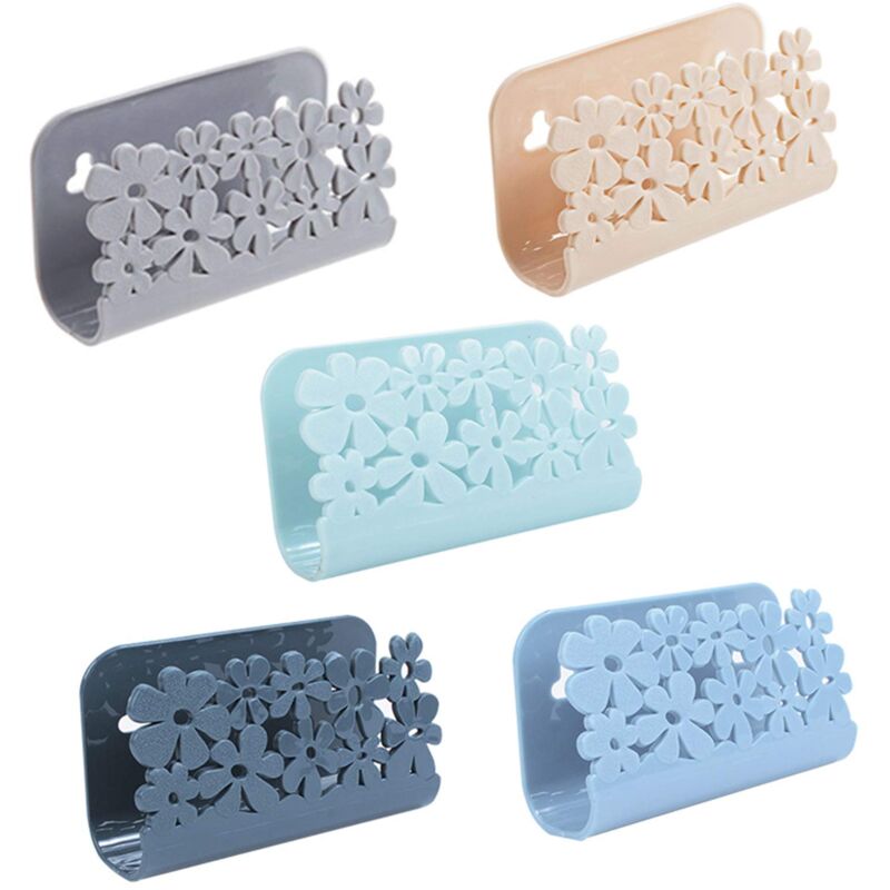 foto del prodotto zvd 5pcs kitchen sink sponge holder 11.5x4.2x6.5cm suction cup sponge holder, plastic draining rack storage basket kitchen sponge holder kitchen