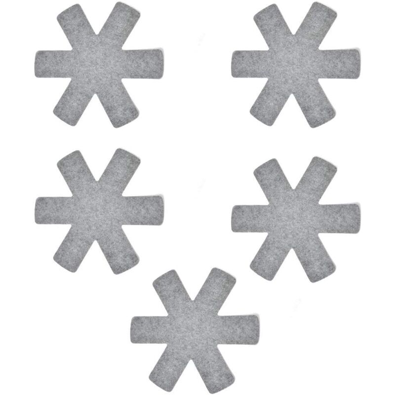 foto del prodotto zvd 5pcs pot protectors and pot dividers felt pot protectors pan protectors non slip pot protectors to prevent scratches, 38cm grey 