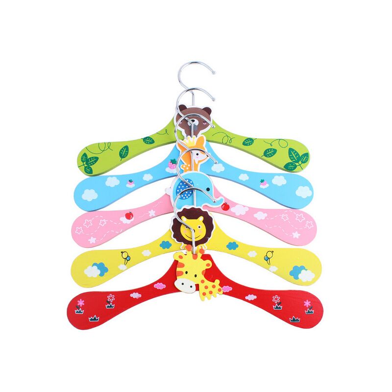 foto del prodotto zvd 5pcs wooden hangers dogs cats clothes hanger cartoon small clothes hanger random color 