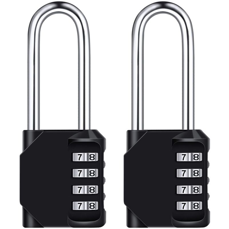 foto del prodotto zvd 6.7cm long combination padlock, 2 pieces waterproof 4 digit combination lock, weather resistant metal galvanized steel, for schools, gyms