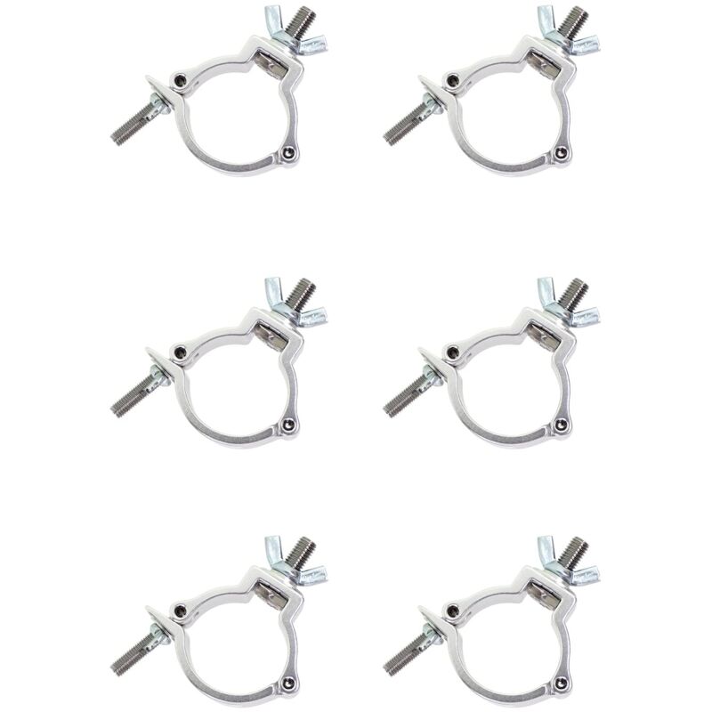 foto del prodotto zvd 6 pack 48 51mm quick buckle clamps for stage lighting, max load 100kg, hooks for movable stage lights and headlights with aluminum