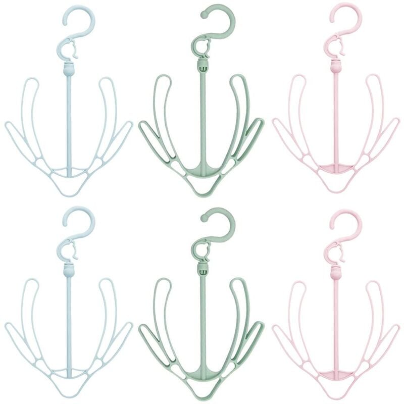 foto del prodotto zvd 6 pieces windproof shoe rack, double hook shoe rack, plastic drying shoe rack, for hanging shoes, belts and ties