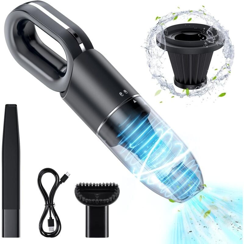foto del prodotto zvd 6500pa powerful cordless handheld vacuum cleaner, 2000mah battery water dust tabletop vacuum cleaner for dust cat dog hair, portable mini
