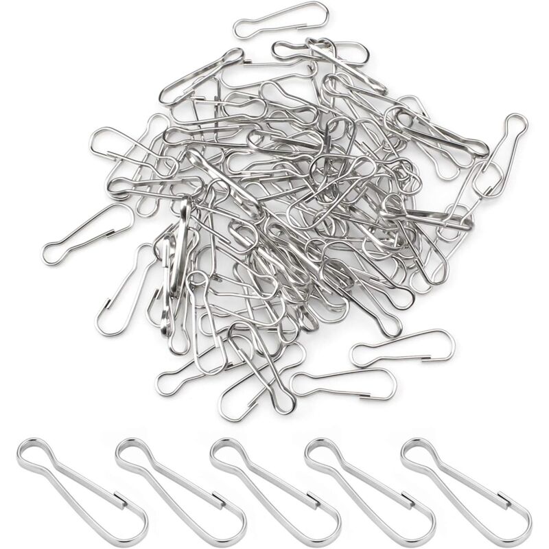 foto del prodotto zvd 80 pezzi clip in acciaio inossidabile per asta bandiera, stendibiancheria, portachiavi