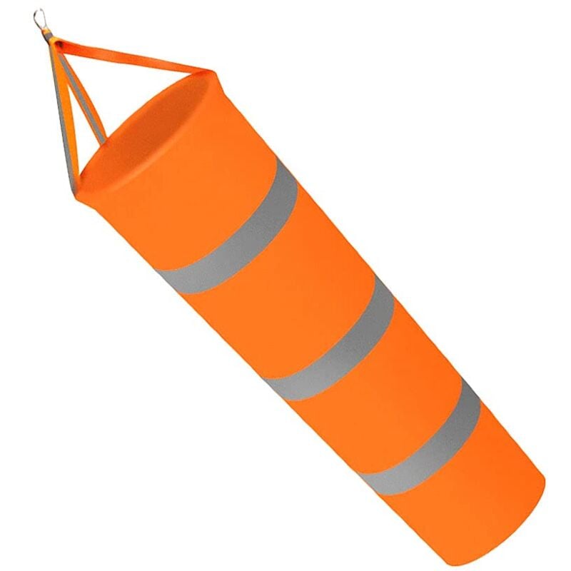 foto del prodotto zvd 80cm fluorescent windsock orange oxford cloth airport windsock with silver reflective strip windsock to indicate wind direction and force