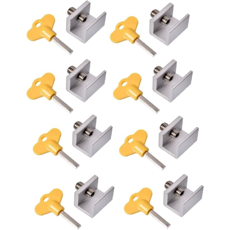 foto del prodotto zvd 8pcs sliding window latches adjustable block, aluminum alloy sliding door and window security latch, single lock