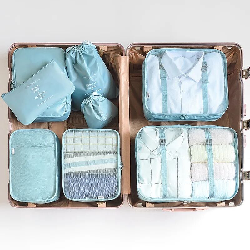 foto del prodotto zvd 8pcs travel organizer storage bag storage bag luggage packing set portable storage box