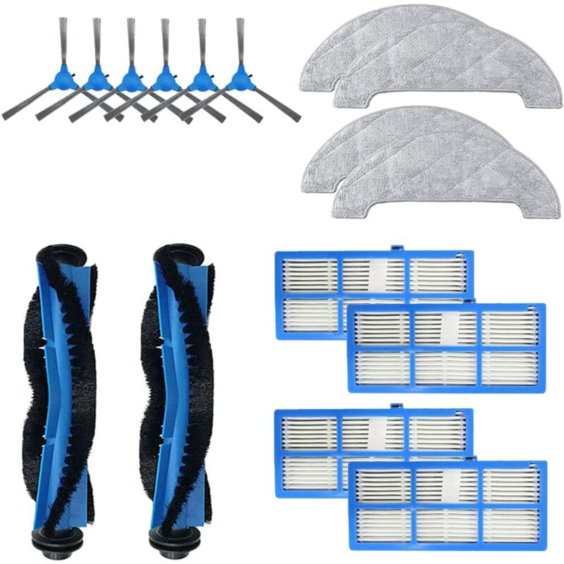 foto del prodotto zvd accessories kit for proscenic 850t vacuum cleaner spare parts 2 main brush 4 hepa filter 6 side brush 4 mop cloth