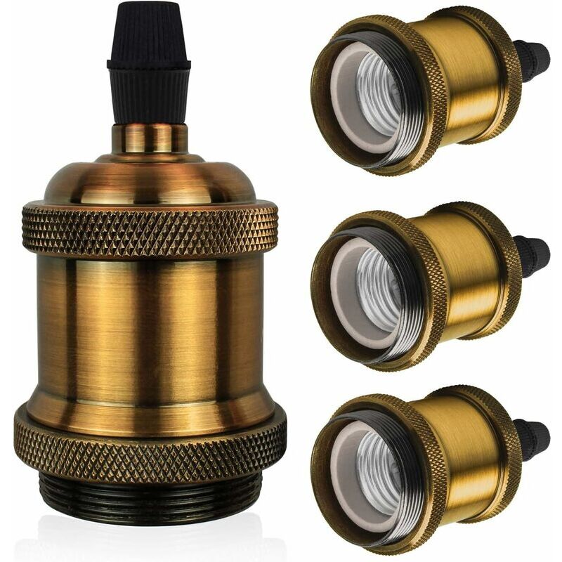 foto del prodotto zvd adattatore per portalampada edison e27 in ottone vintage con attacco a vite confezione da 4 attacchi per lampade retr 