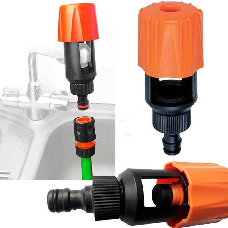 foto del prodotto zvd adattatore universale per rubinetto da cucina connettore per tubo da giardino, 2 pezzi arancione 
