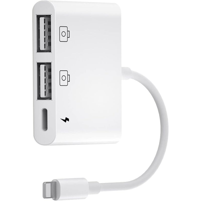 foto del prodotto zvd adattatore usb per fotocamera per iphone 3 in 1, compatibile con iphone 13 12 11 x xs xr 8 7 e ipad