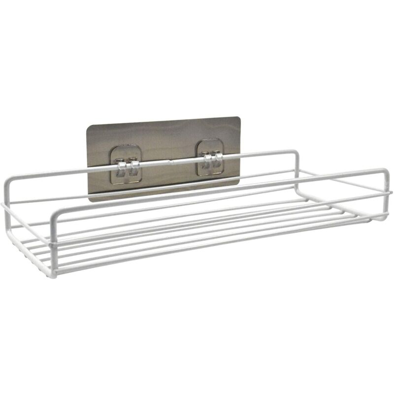 foto del prodotto zvd adhesive bathroom shelf, no drilling shower caddy, rectangular shower storage organizer, metal shower caddy for bathroom, kitchen white 