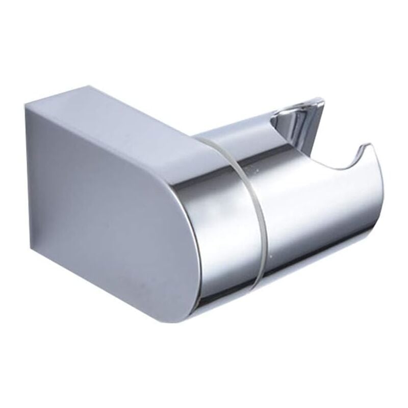 foto del prodotto zvd adjustable shower head holder, wall mount with sliding clamp, chrome, silver