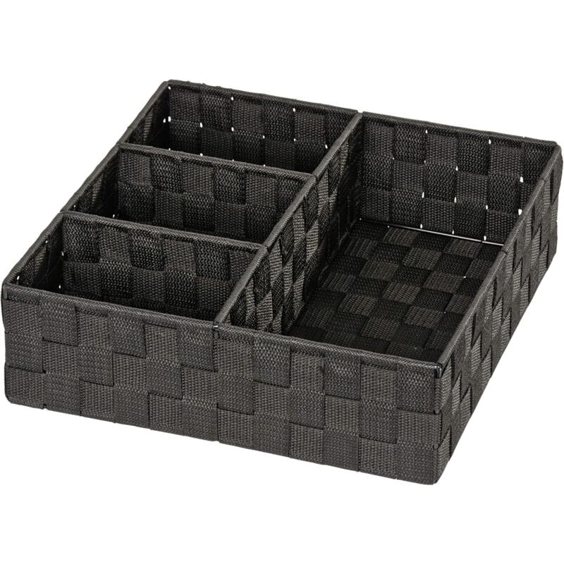 foto del prodotto zvd adria bathroom basket 4 partitions black dimensions 32 x 32 x 10 cm