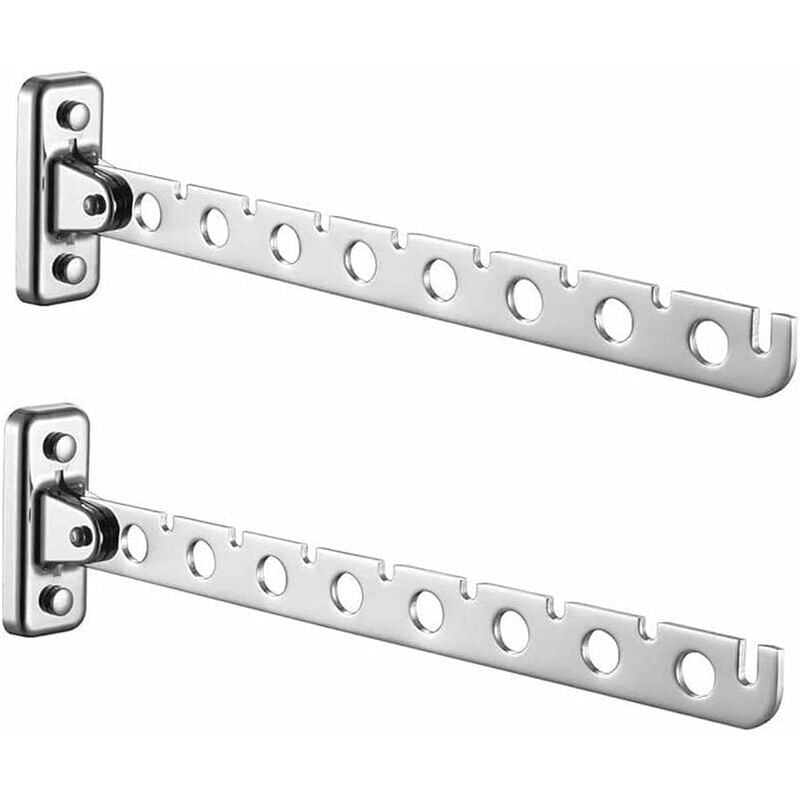 foto del prodotto zvd appendiabiti da parete, set di 2 stendibiancheria pieghevoli da parete in acciaio inox appendiabiti da parete pieghevoli con ganci per camera