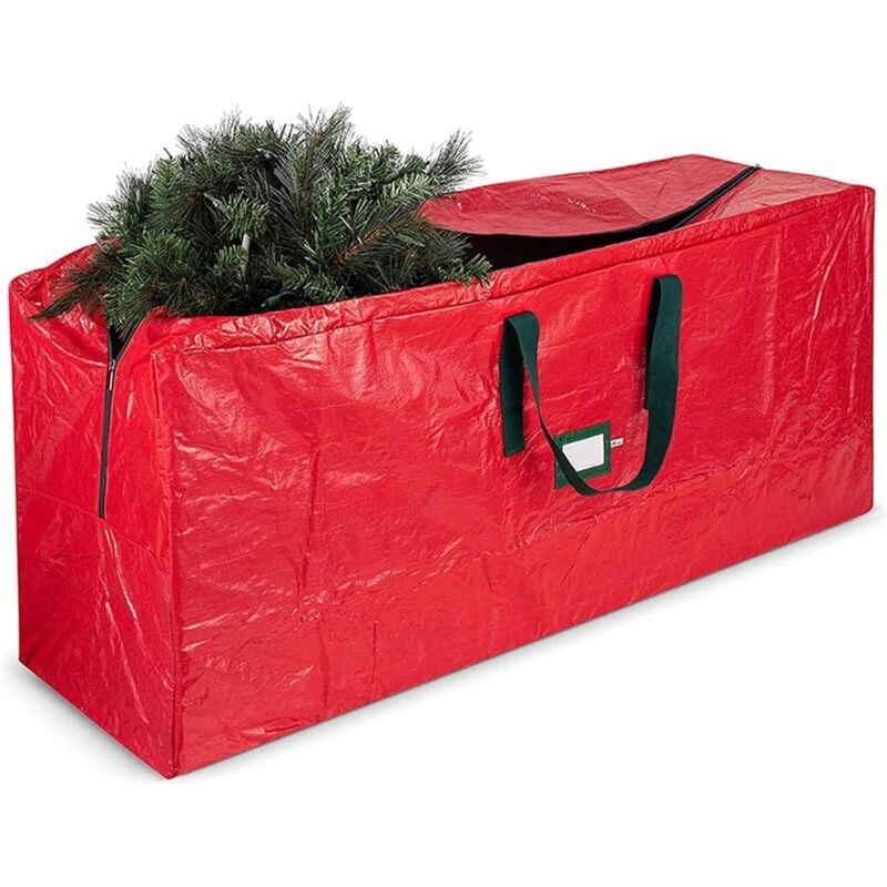 foto del prodotto zvd artificial christmas tree storage bag, garden garbage trash bag anti uv waterproof large zippered bag with carry handles,red1353468cm